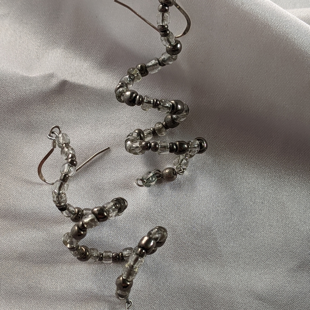 Handmade Long Silver Earrings